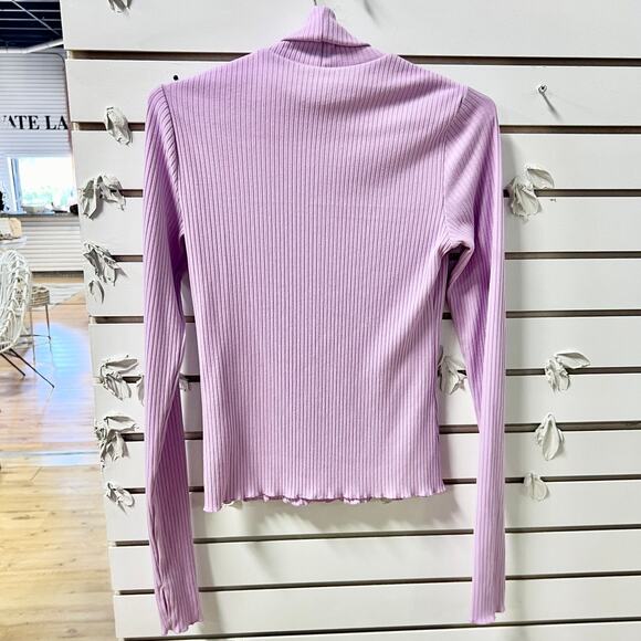 Show Me Your Mumu Turtleneck Layer Up Rib Knit Sweater Top Lilac Women's Size XS - Picture 5 of 5